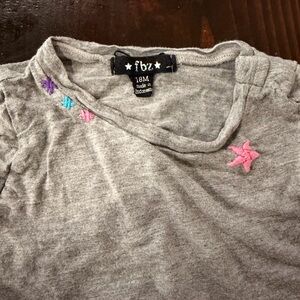 FBZ Dennys 12/18 month Gray Shirt with Star Accents